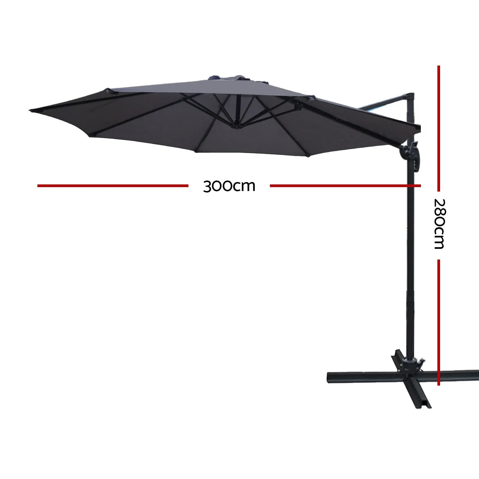 3m UV50  Rotatable Outdoor Umbrella Cantilever Instahut