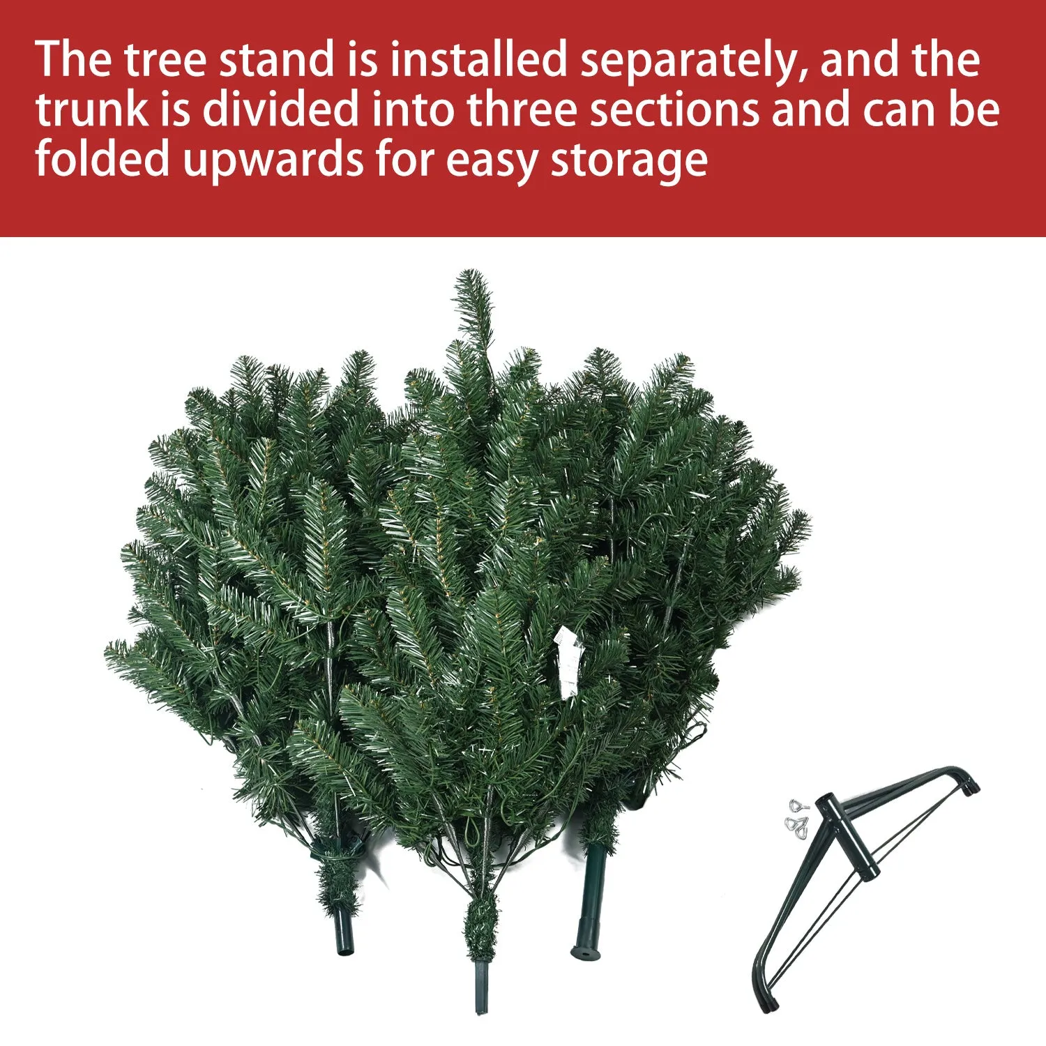 7.5ft PVC Hinged Green Tree Environmentally Friendly Fireproof Artificial Christmas Tree