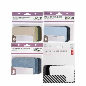 8 Pck Iron On Menders 5.08x7.62cm Cotton Clothes Mending Repair Patches Birch