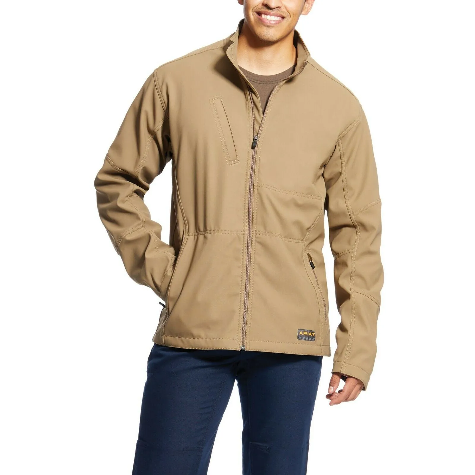 Ariat® Men's Khaki Rebar Stretch Canvas Softshell Jacket 10023903