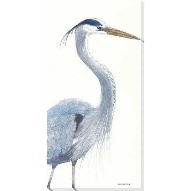 Blue Heron Coastal Canvas Art UV Resistant Canvas Indoor Outdoor