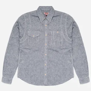 BROCKTON REINFORCED CHAMBRAY WORK SHIRT - DARK BLUE