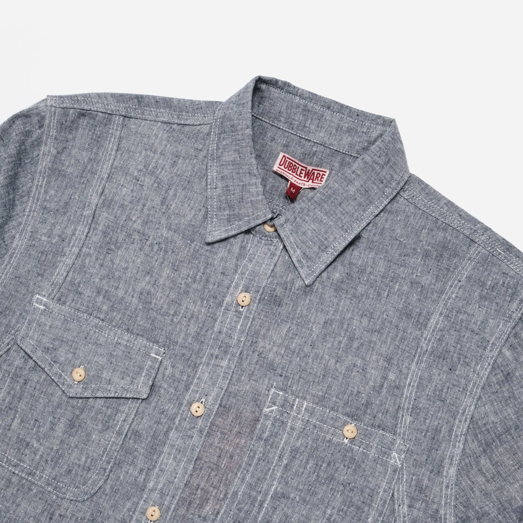 BROCKTON REINFORCED CHAMBRAY WORK SHIRT - DARK BLUE