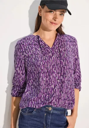 Cecil print v neck blouse in Iced Violet or navy 344974