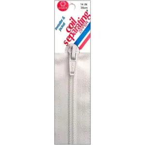 Coats Coil Separating Zipper 14in White