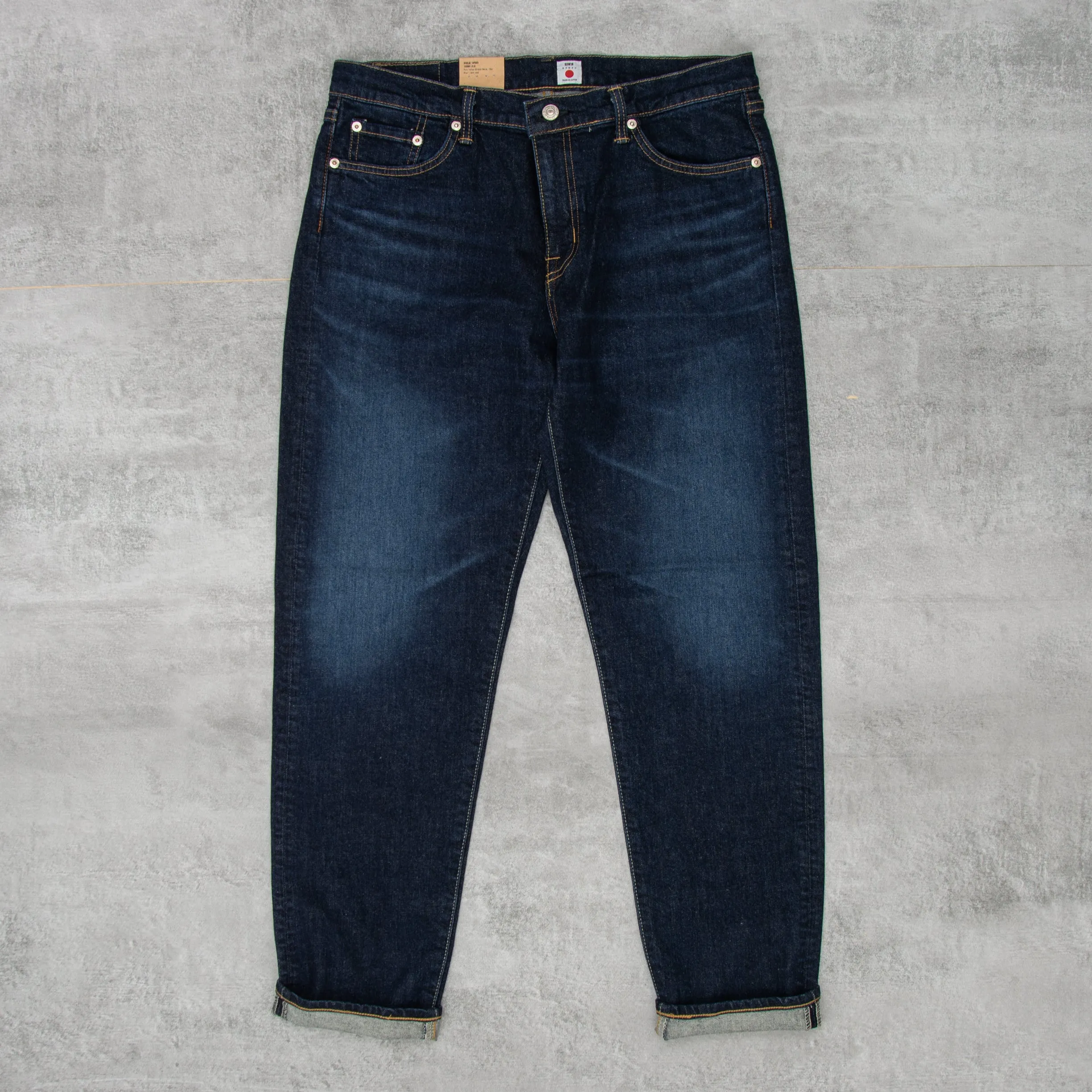 Edwin Regular Tapered Jeans Kaihara Stretch - Blue Dark Used