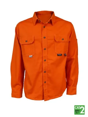 IFR Men's Orange FR UltraSoft® 7 oz Deluxe Work Shirt UPO650