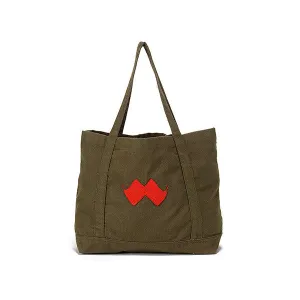 KHAKI CANVAS BAG MOUSTACHE