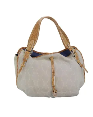 Macadam Canvas Hand Bag with Top Handles and Spacious Interior