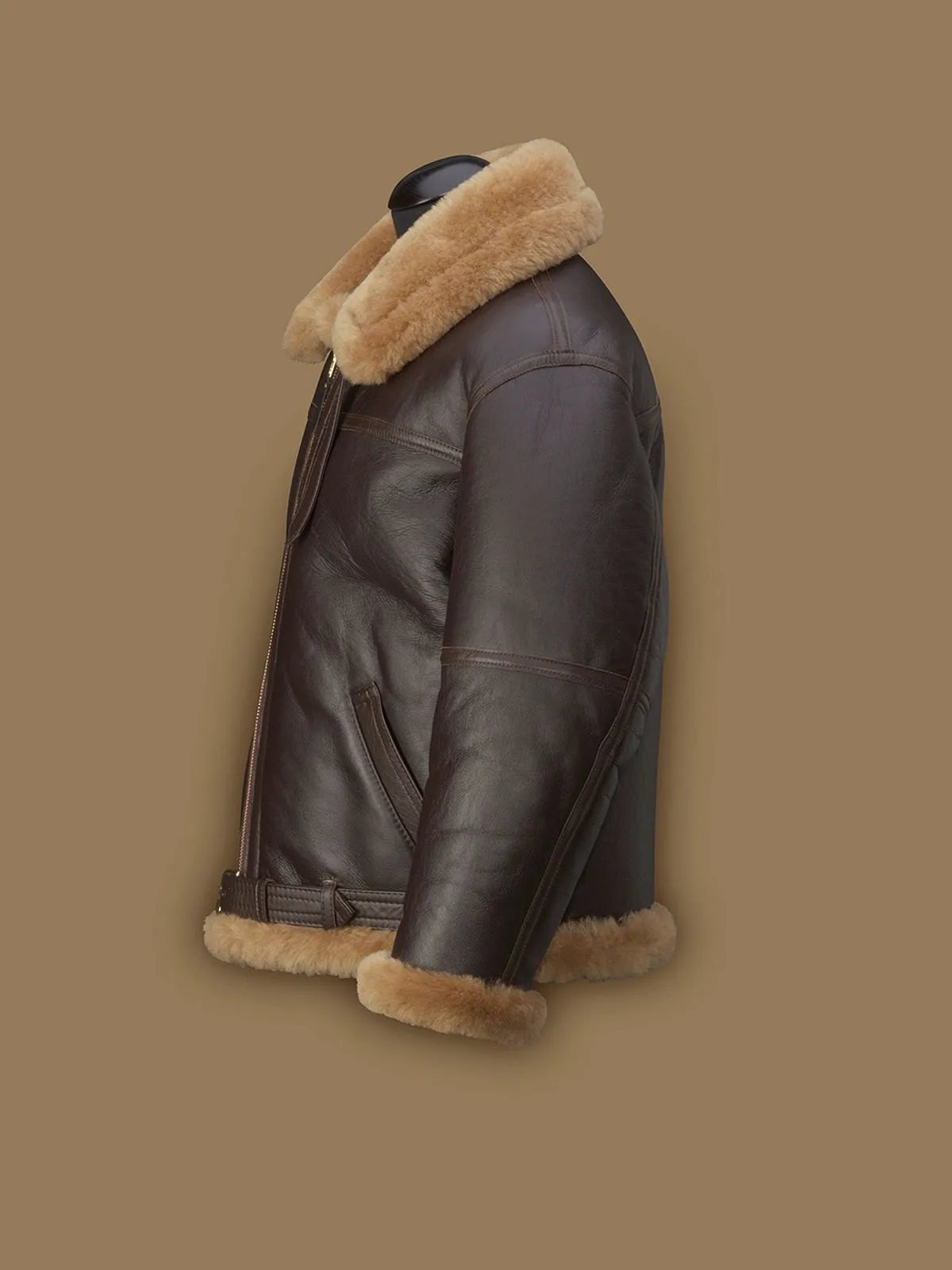 Men's RAF Brown Shearling Jacket