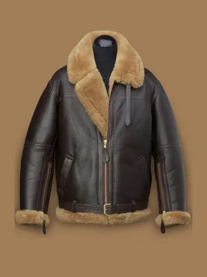 Men's RAF Brown Shearling Jacket