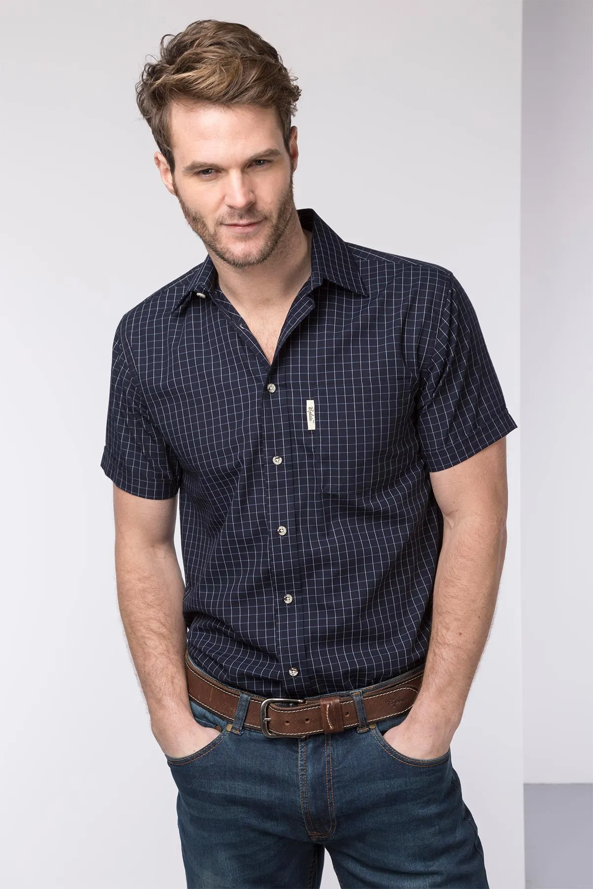 Men's Short Sleeved Check Shirts