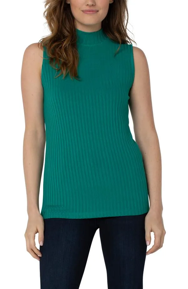 Mock Sleeveless Top - Kelly Green