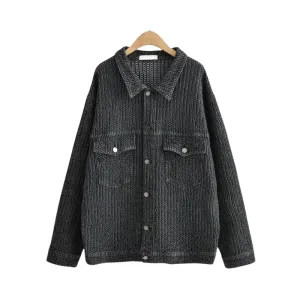 Pre Order: Boyfriend Style Loose Mid-Length Denim Jacket