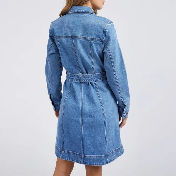 Riley Denim Dress - Mid Blue