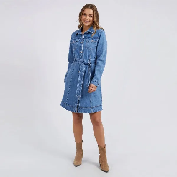 Riley Denim Dress - Mid Blue