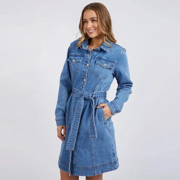 Riley Denim Dress - Mid Blue