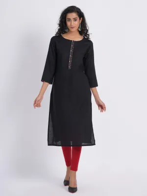 WORK WEAR STRAIGHT KURTI WITH PLACKET DETAILS